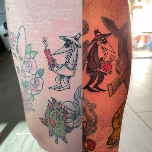 Explore saturn tattoo ideas, creative tattoo ideas in Palm Harbor, available at Angry Owl Tattoo and Piercing