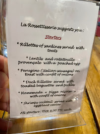 Restaurant La Rossettisserie à Nice - menu / carte