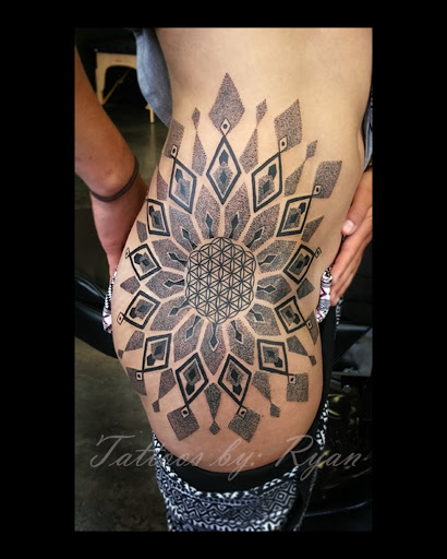 Explore shoulder cap tattoo ideas, creative tattoo ideas in Renton, available at Handsome Devil Ink