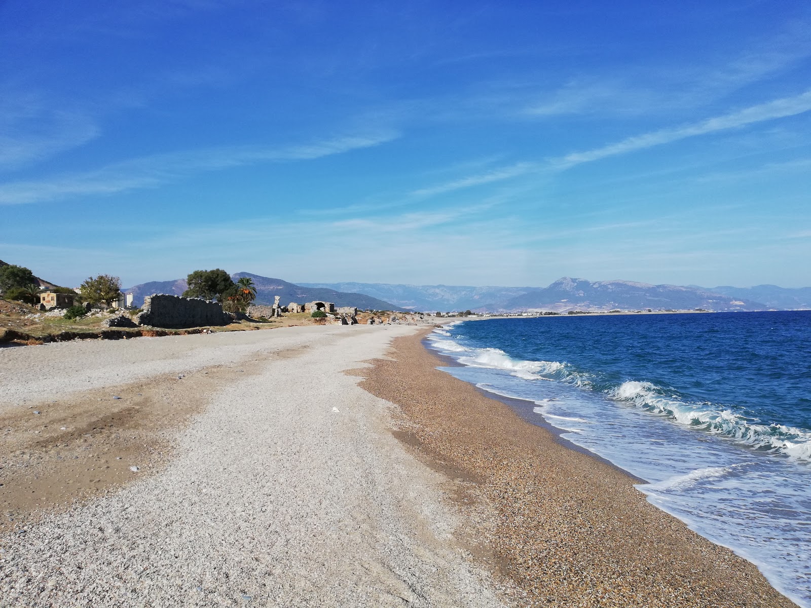 Photo of Guneyyurt beach with light fine pebble surface