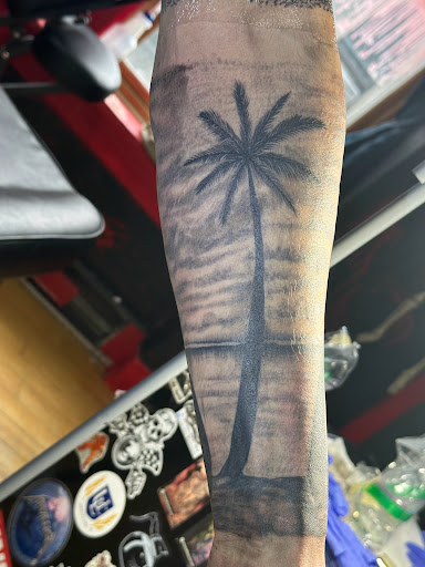 Explore mountain sleeve tattoo ideas, creative tattoo ideas in Plattsburgh, available at Ink by Lace LLC