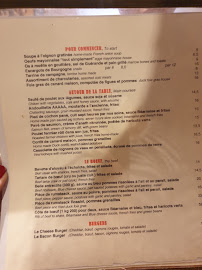 Le Tambour à Paris menu