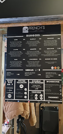 Restaurant français French's Burgers à Perpignan (le menu)