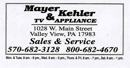 Appliance Store «Mayer & Kehler TV & Appliances», reviews and photos, 1028 W Main St, Valley View, PA 17983, USA