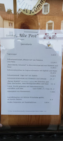 Restaurant Alte Post à Obertrubach (la carte)
