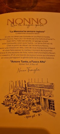 Pizzeria restaurant NONNO à Épinal menu