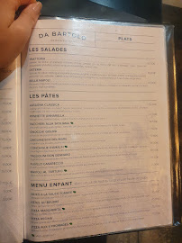 Osteria Pizzeria da Bartolo à Bordeaux menu