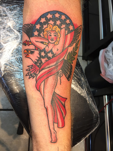 Explore death date tattoo ideas, creative tattoo ideas in Neptune, available at Neptune Tattooville