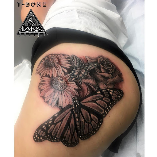 Explore tattoos behind ear ideas, creative tattoo ideas in Albany, available at Lark Street Tattoo