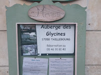 Auberge des Glycines à Taillebourg menu