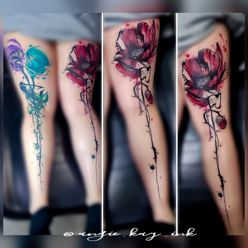 Explore cosmetology tattoo ideas, creative tattoo ideas in Casper, available at Luna & Lotus Amethyst Ink Angie Kay