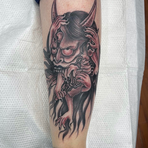 Explore warrior sleeve tattoo ideas, creative tattoo ideas in Laredo, available at Horikawa Tattoo & Piercing Studios