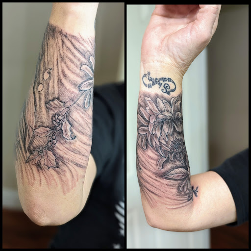 Explore grim reaper sleeve tattoo ideas, creative tattoo ideas in Pittsburg, available at NeonMoon Tattoo