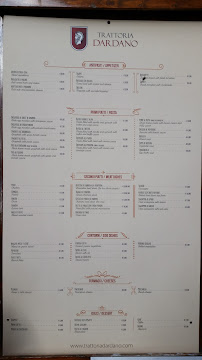 Trattoria Dardano à Cortona menu