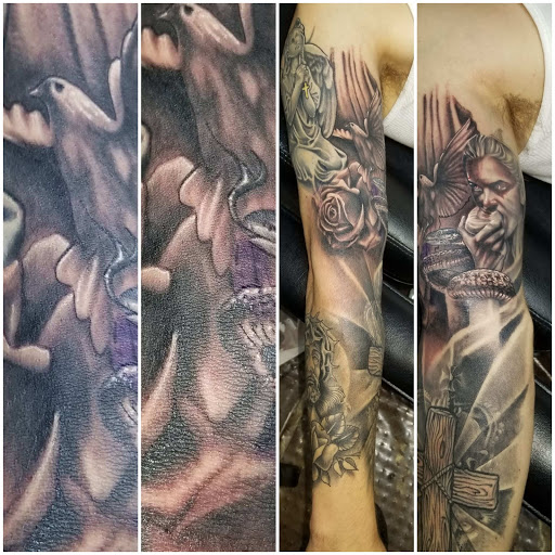 Explore abstract tattoo ideas for women, creative tattoo ideas in Angola, available at Hoodlum Ink