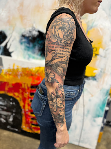 Explore hourglass tattoo ideas, creative tattoo ideas in Zumbrota, available at Art by Sinclair Tattoo Artist At Dry Bones Ink