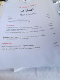 Restaurant L’École à Barguelonne-en-Quercy (la carte)