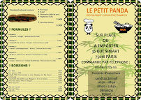 Menu du Le Petit Panda à Paris