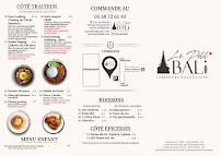 Menu / carte de Le Petit Bali à Capbreton