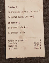 Menu du Miyamoto sushi à Bordeaux