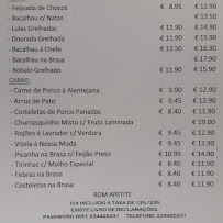 O Garfo em Aveiro menu n° 1