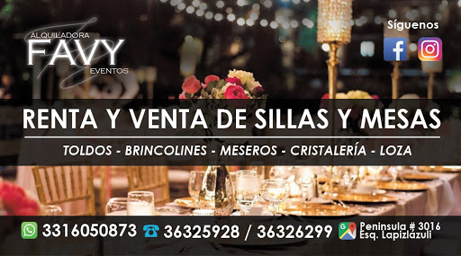 Renta/Venta de sillas y mesas para eventos FAVY)