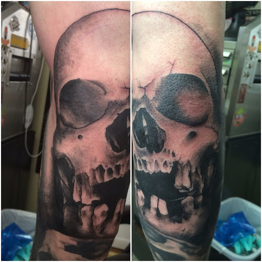 Explore r.i.p tattoo ideas, creative tattoo ideas in New Kensington, available at BLUE HERMIT TATTOO