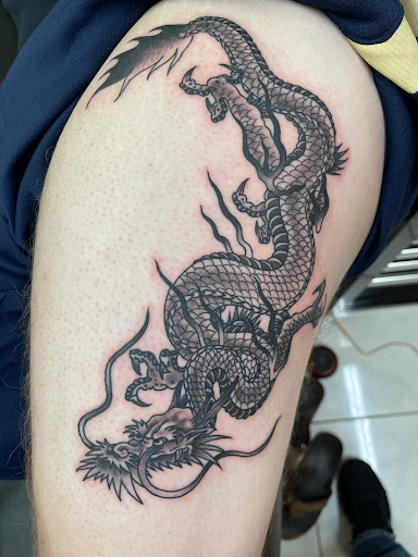 Explore knife tattoo ideas, creative tattoo ideas in Honolulu, available at Sacred Art Tattoo Waikiki