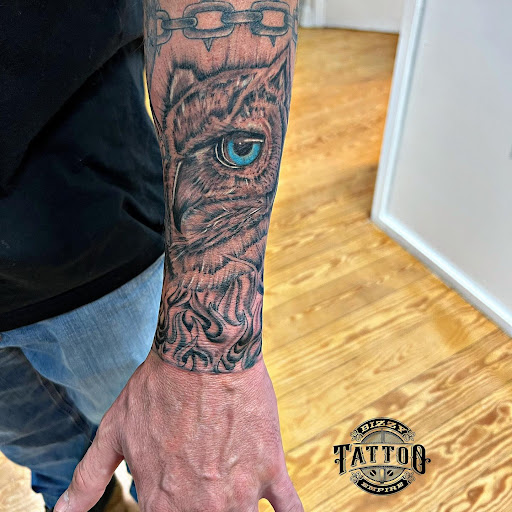 Explore blackout tattoo ideas, creative tattoo ideas in West Babylon, available at Bizzy Empire Tattoo