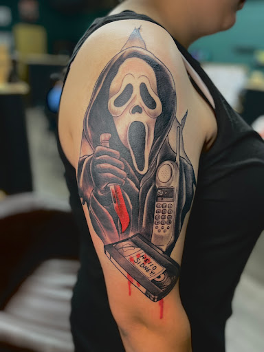 Explore last name tattoo ideas on arm, creative tattoo ideas in Richland, available at The Green Room Tattoo Lounge