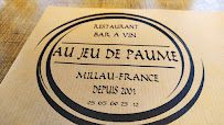 Au Jeu de Paume à Millau menu