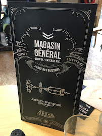 Magasin Général à Bordeaux menu