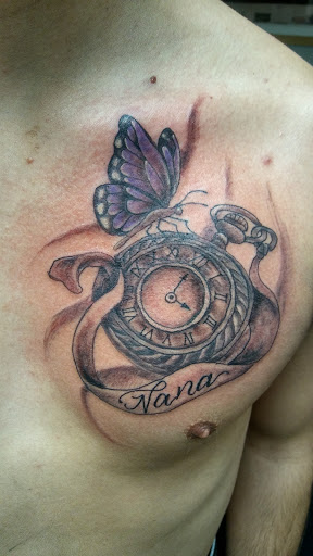 Explore saint tattoo ideas, creative tattoo ideas in Big Spring, available at A Mom & Pop Tattoo Shop