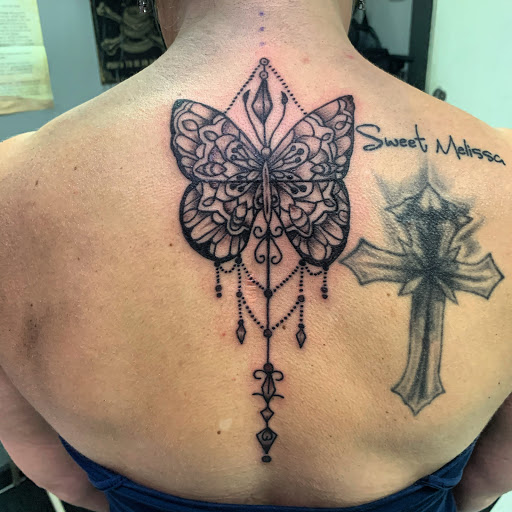 Explore st michael the archangel tattoos ideas, creative tattoo ideas in Hudson Falls, available at ALTERED ADDICTION TATTOOS