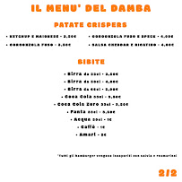 Menu du DAMBA Tuscan Diner à Pontassieve