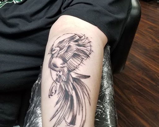Explore 3 name tattoo ideas for guys, creative tattoo ideas in Dubuque, available at The Crows Nest
