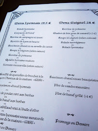 Auberge Le Rabelais à Lyon menu