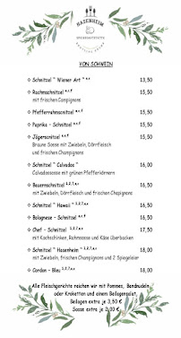 Menu du Hasenheim Speisegaststätte Rimschweiler à Zweibrücken