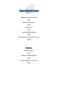 Menu du Gaststätte Sportlerklause à Münstertal