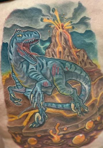 Explore lion sleeve tattoo ideas, creative tattoo ideas in Wichita, available at Addictions In Ink