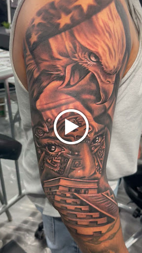 Explore tattoo collage ideas, creative tattoo ideas in Pine Brook, available at Mr Ink Tattoo Studio