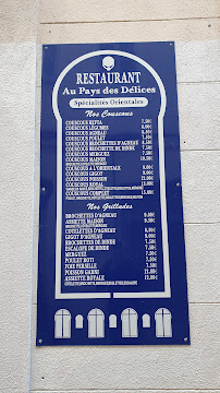 Carte du Restaurant Aux pays des délices couscous à Marseille