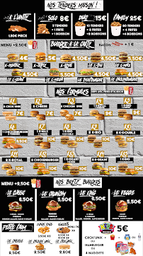 Menu / carte de LuniK Burger à Pfastatt