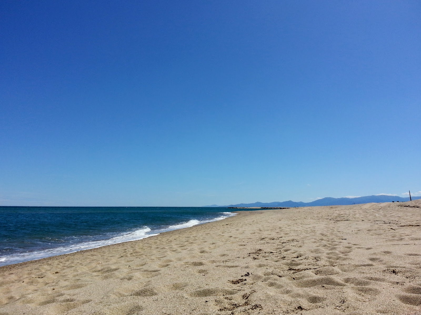 Foto de Torreilles beach com areia fina e brilhante superfície