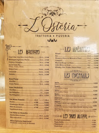 Carte du L’Osteria - pizzeria à Gujan-Mestras