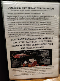 Restaurant Le Petit Paysan à Villard-de-Lans - menu / carte