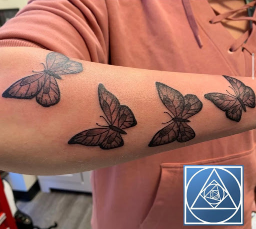 Explore mountain tattoo ideas for men, creative tattoo ideas in Virginia Beach, available at Studio Evolve