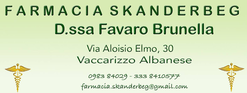 Farmacia Skanderbeg D.ssa Favaro Brunella 30 Via Aloisio Elmo, Vaccarizzo Albanese, CS 87060, 87060 Vaccarizzo Albanese CS, Italia