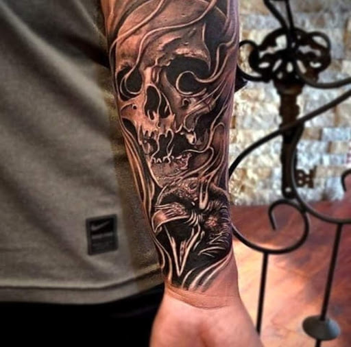 Explore sunflower and butterfly tattoo ideas, creative tattoo ideas in Abilene, available at Fear Factor Tattoos and Piercings