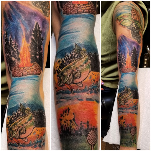 Explore celestial tattoo ideas, creative tattoo ideas in Cumberland, available at Queen City Ink
